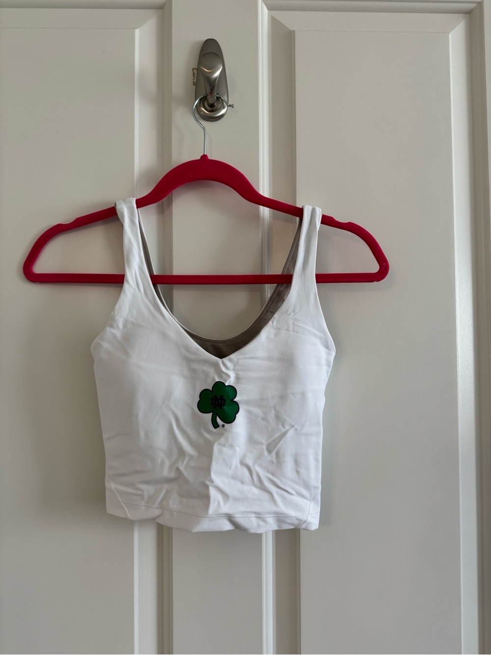 lululemon athletica White Cropped Tank with ND logo